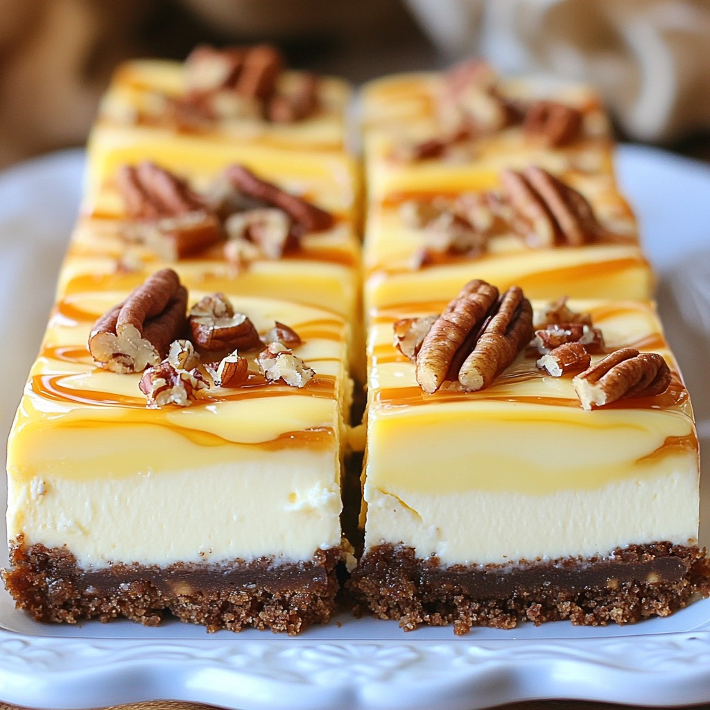 Caramel Pecan Cheesecake Bars Tasty and Simple Treat