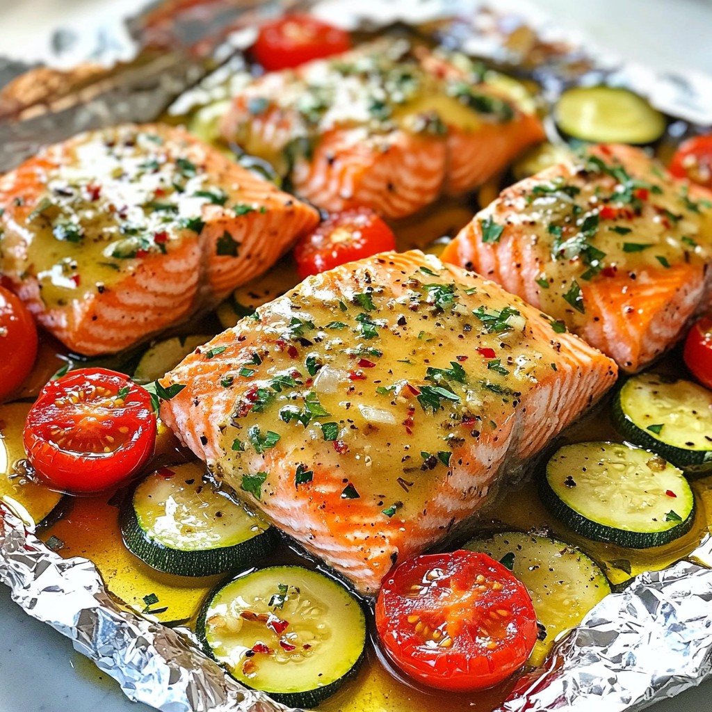 Garlic Butter Herb Salmon Packets Tasty and Quick Meal