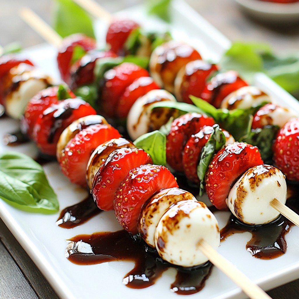 Balsamic Strawberry Caprese Skewers Delightful Treat