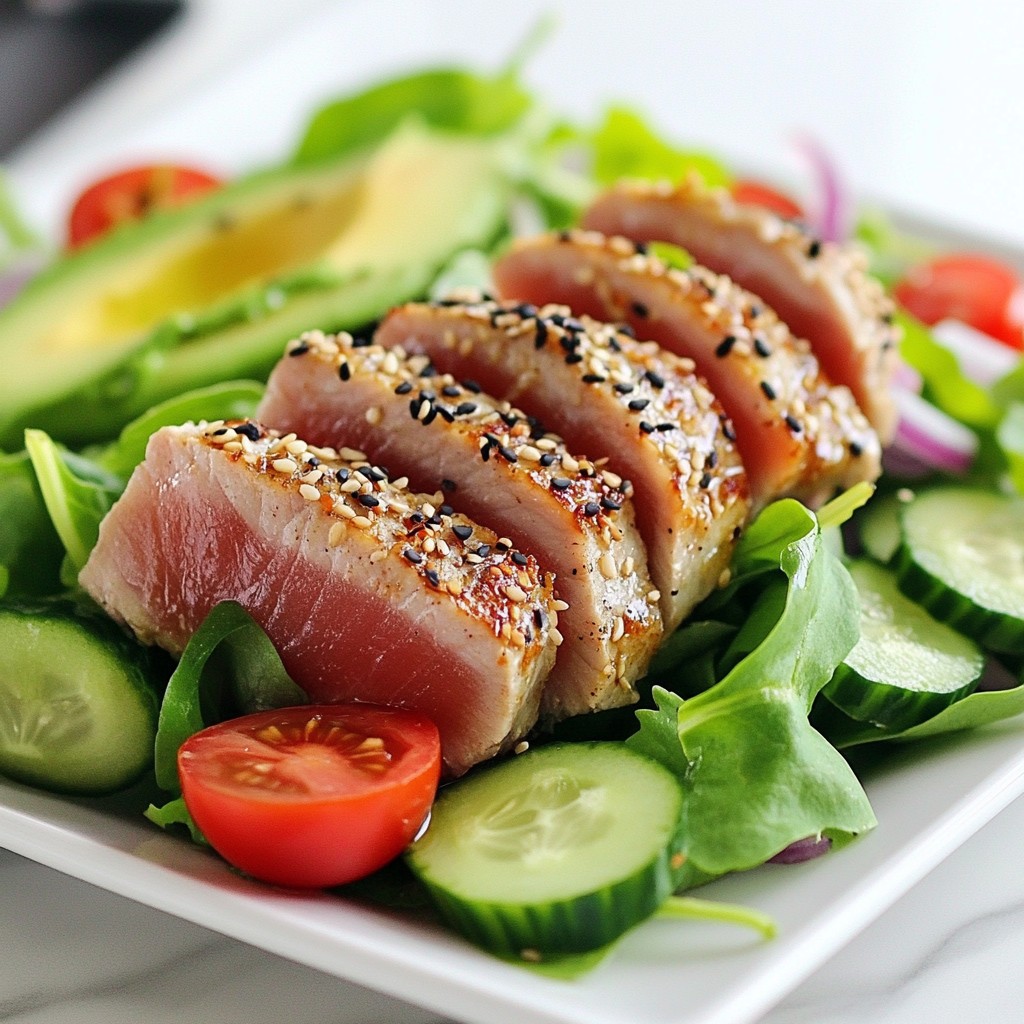 Sesame Crusted Ahi Tuna Salad Fresh and Flavorful Dish