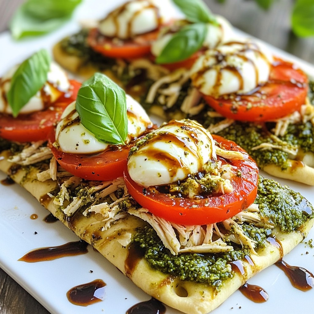 Pesto Chicken Caprese Flatbread Tasty and Simple Meal