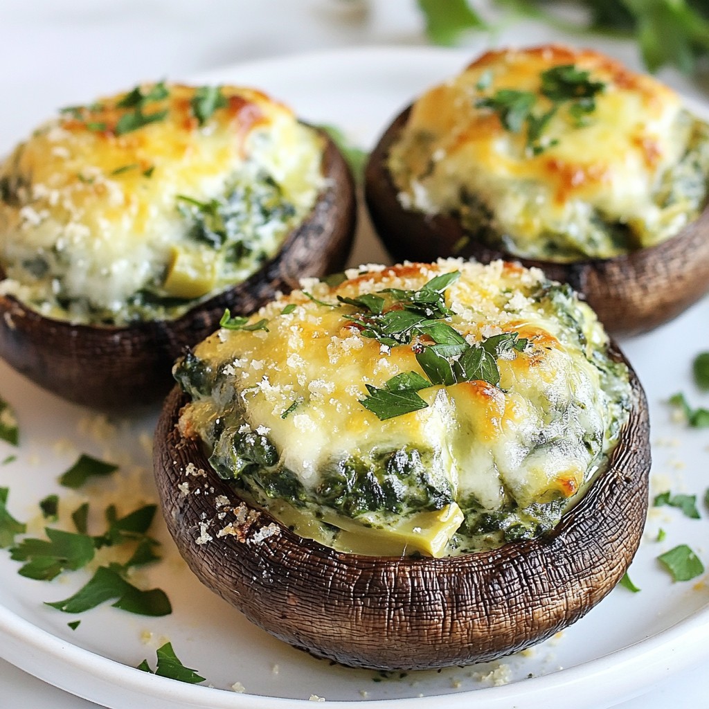 Spinach Artichoke Stuffed Mushrooms Savory Delight