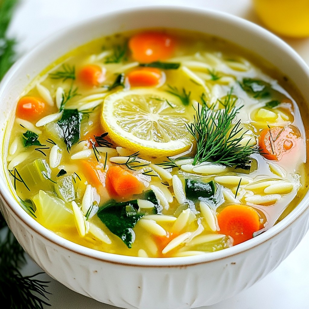 Greek Lemon Orzo Soup Flavorful and Nourishing Dish