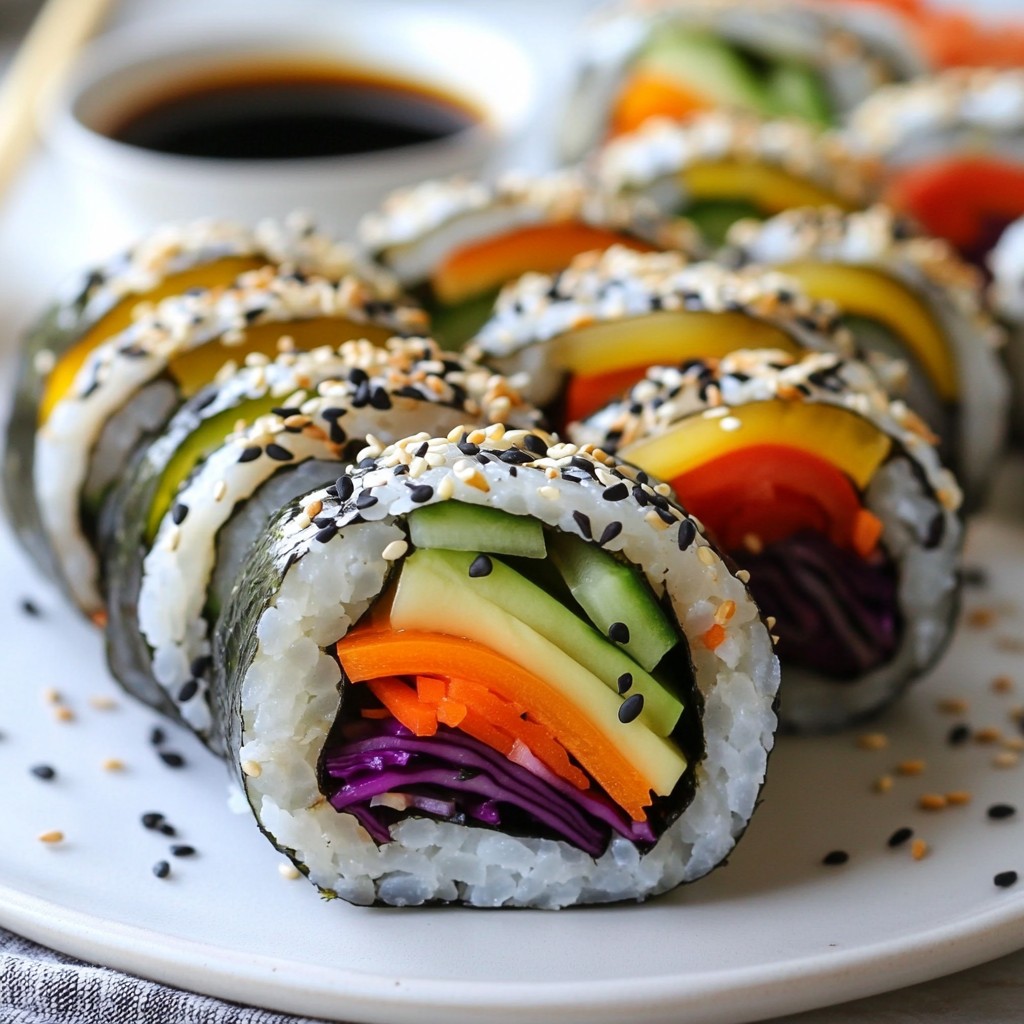 Rainbow Veggie Sushi Rolls Colorful and Fresh Delight