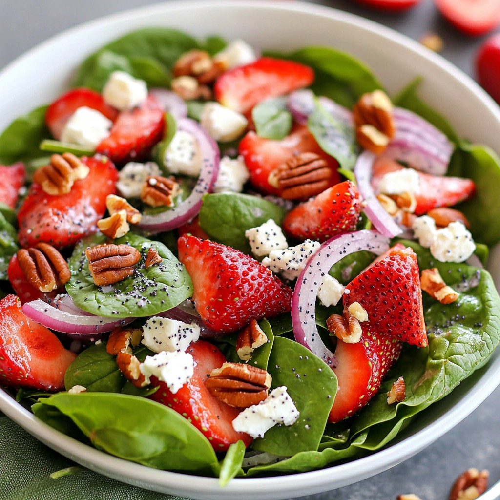 Strawberry Spinach Salad with Poppy Seed Dressing Delight