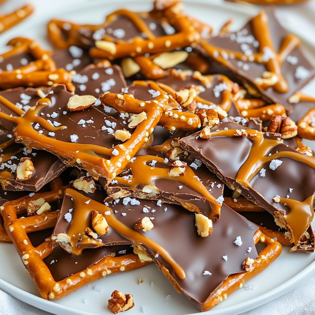 Chocolate Caramel Pretzel Bark Irresistible Delight