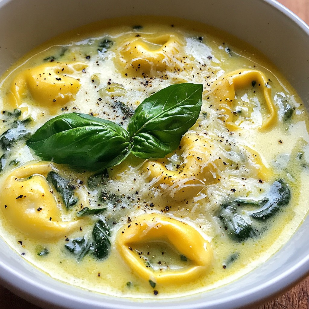 Creamy Spinach Tortellini Soup Flavorful Dinner Delight
