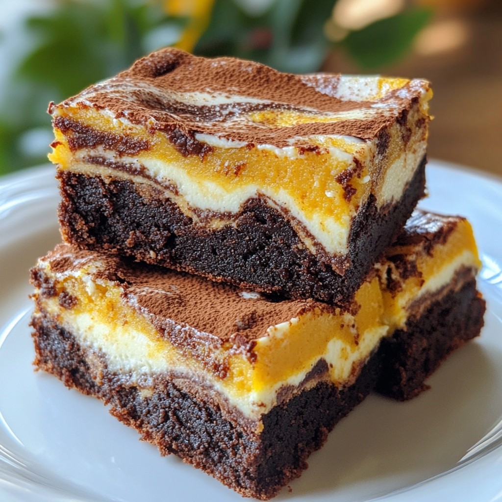Pumpkin Cream Cheese Swirl Brownies Delightful Treat
