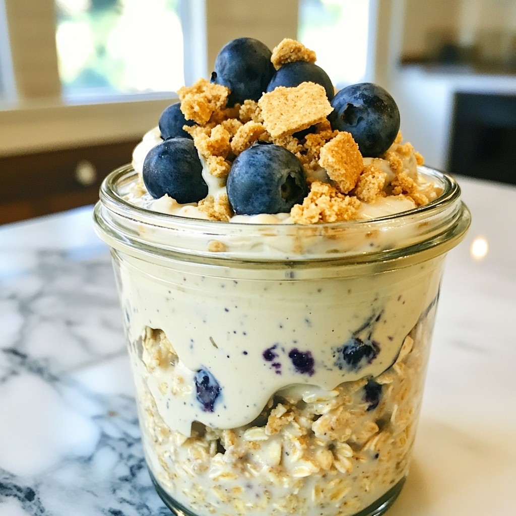 Blueberry Cheesecake Overnight Oats Easy and Tasty Recipe