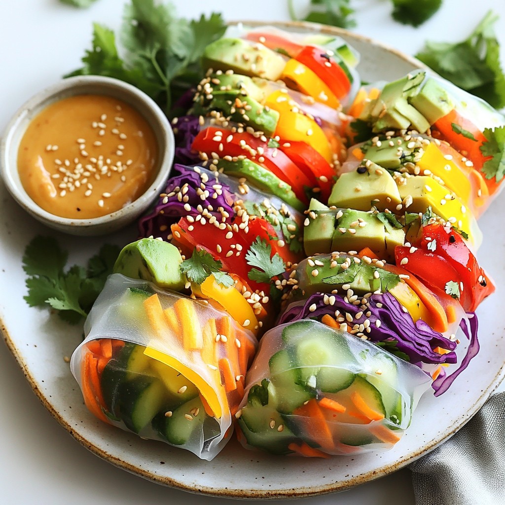 Rainbow Veggie Spring Rolls Colorful and Healthy Snack