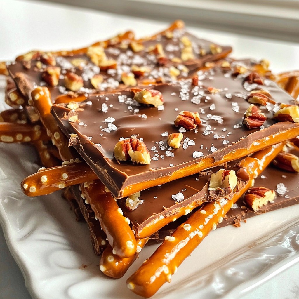 Chocolate Caramel Pretzel Bark Irresistible Treat