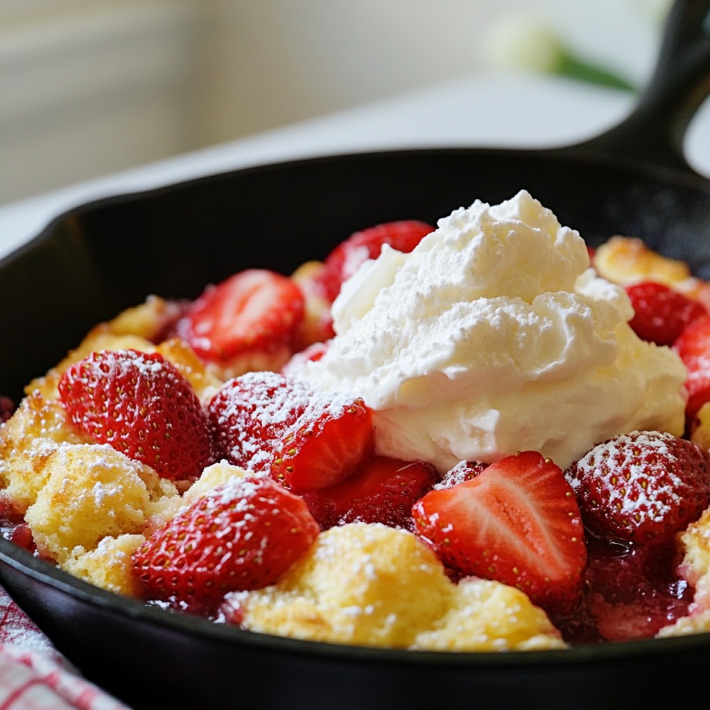 Strawberry Shortcake Skillet Cobbler Easy Dessert Treat