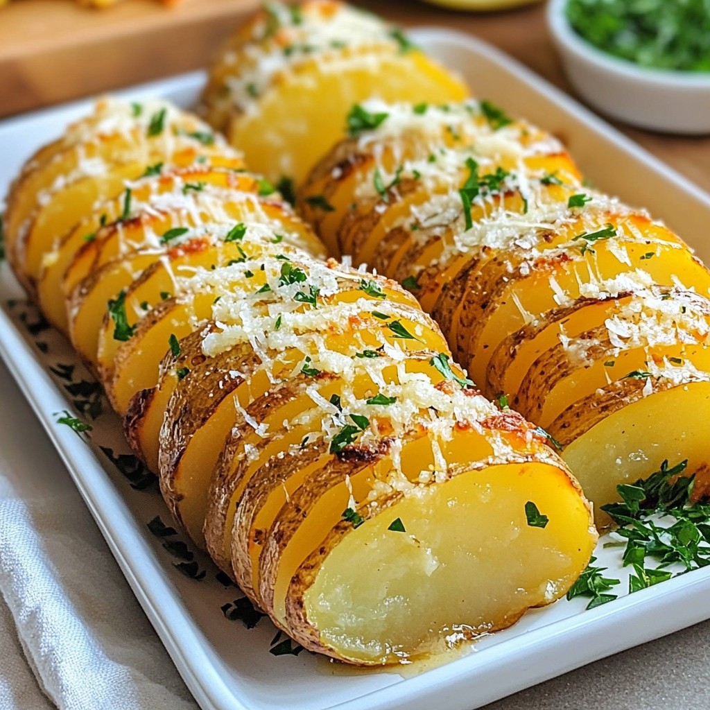 Garlic Parmesan Hasselback Potatoes Crispy Delight